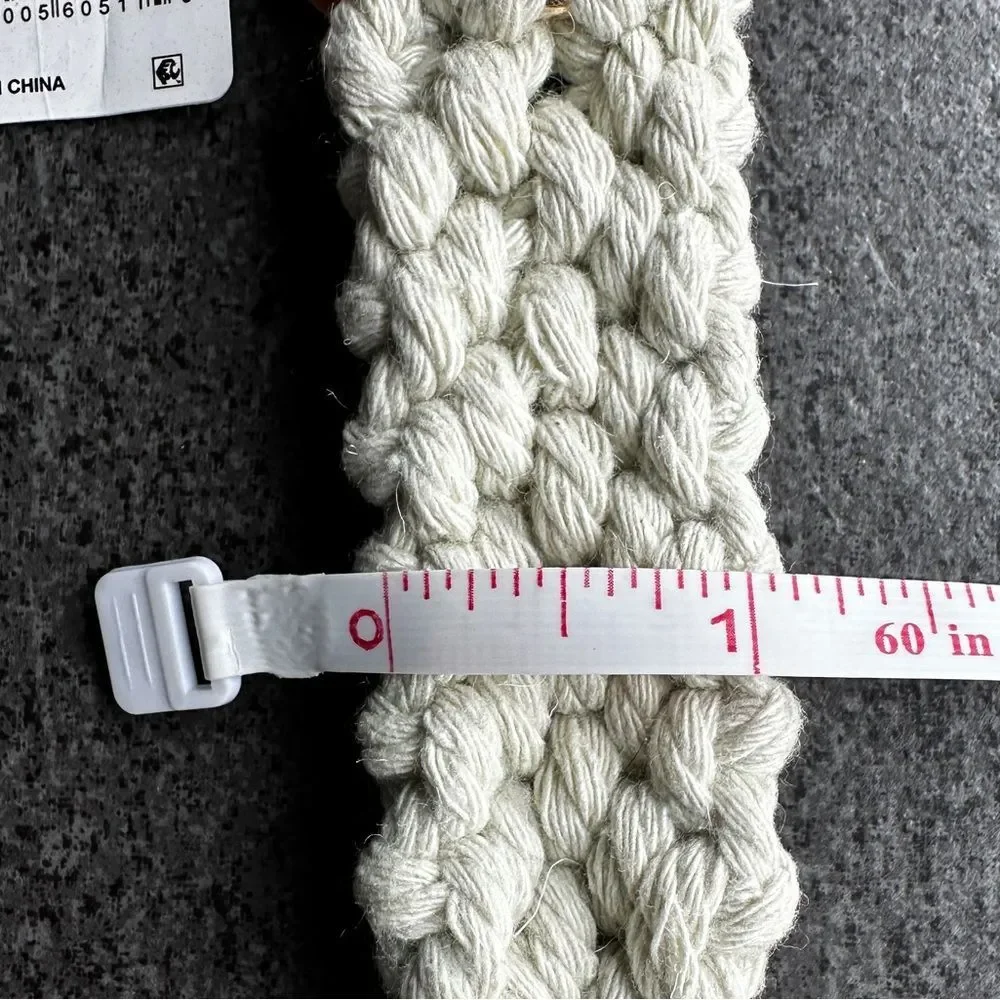 NWT Altar'd State Ivory Cream Macrame Braided Keychain 7.5